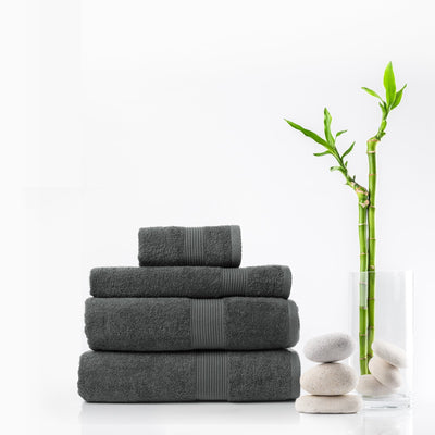 Royal Comfort Cotton Bamboo Towel 4pc Set - Granite Payday Deals