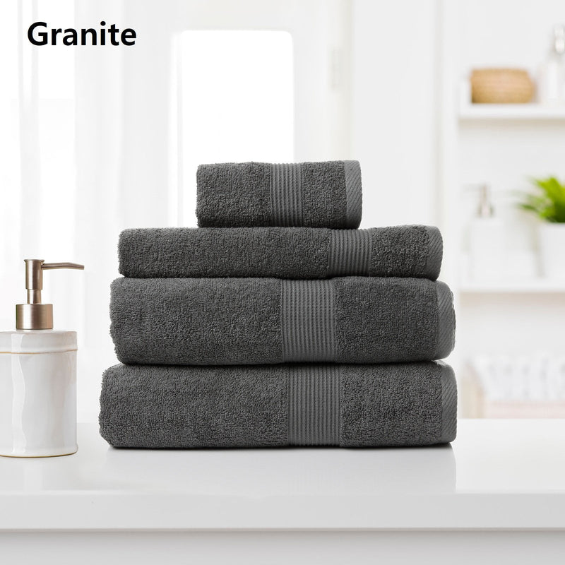 Royal Comfort Cotton Bamboo Towel 4pc Set - Granite Payday Deals