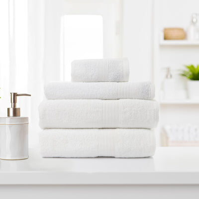 Royal Comfort Cotton Bamboo Towel 4pc Set - White