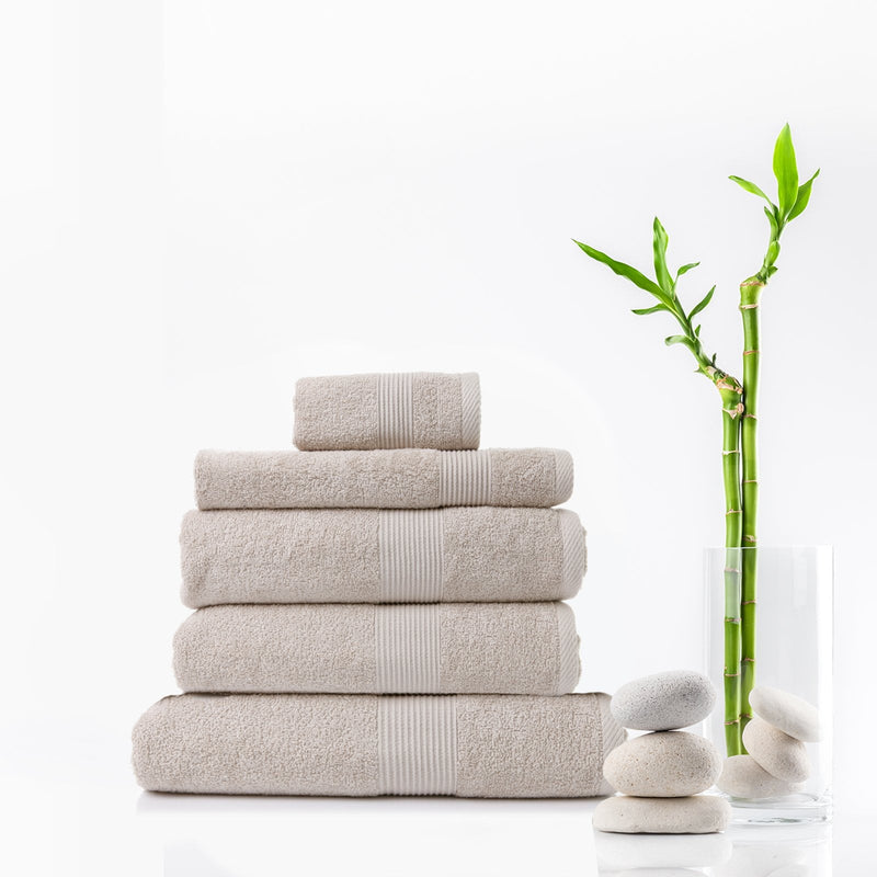 Royal Comfort Cotton Bamboo Towel 5pc Set - Beige Payday Deals