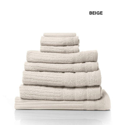 Royal Comfort Eden Egyptian Cotton 600 GSM 8 Piece Towel Pack Beige Payday Deals