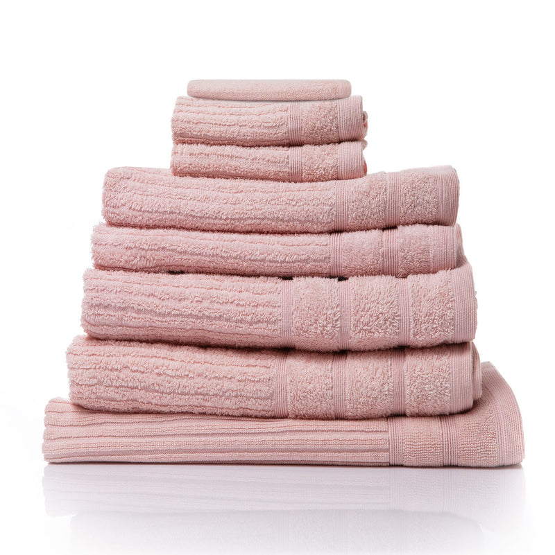 Royal Comfort Eden Egyptian Cotton 600 GSM 8 Piece Towel Pack Blush Payday Deals