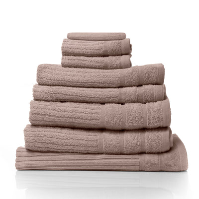 Royal Comfort Eden Egyptian Cotton 600 GSM 8 Piece Towel Pack Champagne Rose Payday Deals