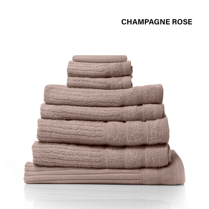 Royal Comfort Eden Egyptian Cotton 600 GSM 8 Piece Towel Pack Champagne Rose Payday Deals