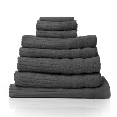 Royal Comfort Eden Egyptian Cotton 600 GSM 8 Piece Towel Pack Granite Payday Deals