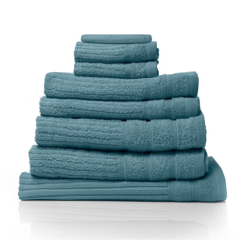 Royal Comfort Eden Egyptian Cotton 600 GSM 8 Piece Towel Pack Turquoise Payday Deals