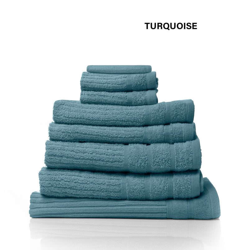 Royal Comfort Eden Egyptian Cotton 600 GSM 8 Piece Towel Pack Turquoise Payday Deals