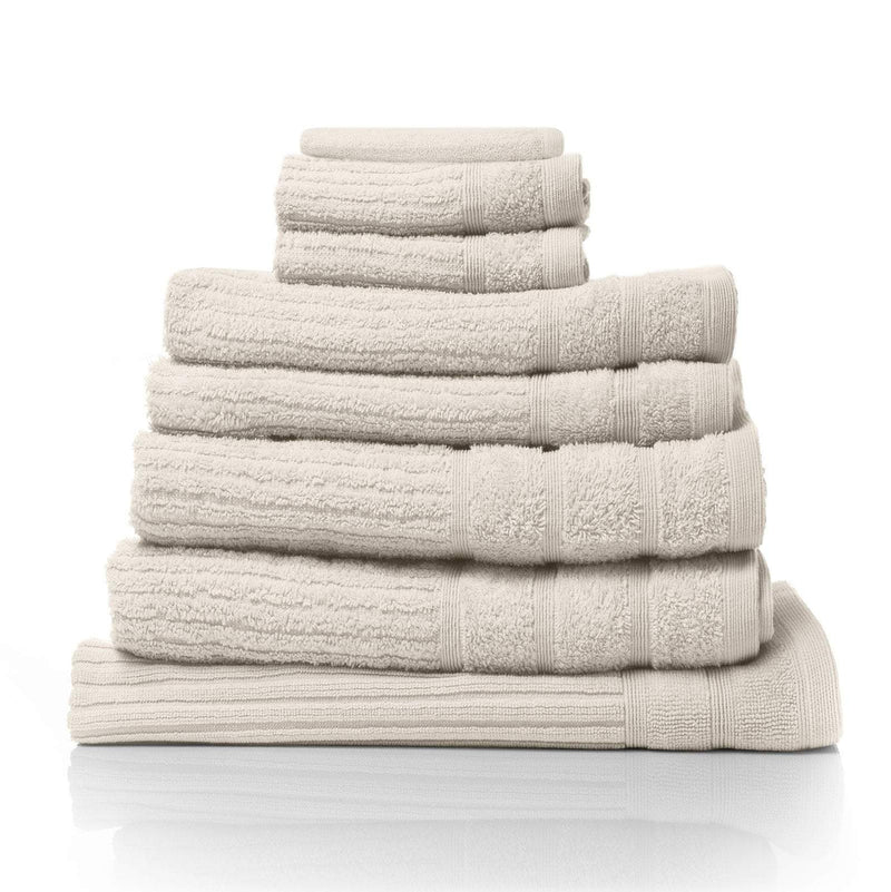 Royal Comfort Eden Egyptian Cotton 600GSM 8 Piece Luxury Bath Towels Set 8 Piece Beige Payday Deals