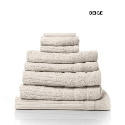 Royal Comfort Eden Egyptian Cotton 600GSM 8 Piece Luxury Bath Towels Set 8 Piece Beige Payday Deals