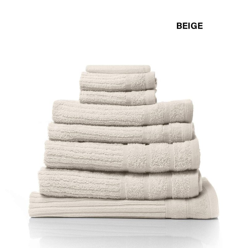 Royal Comfort Eden Egyptian Cotton 600GSM 8 Piece Luxury Bath Towels Set 8 Piece Beige Payday Deals