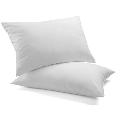 Royal Comfort Goose Down Feather Pillows 1000GSM 100% Cotton Cover - Twin Pack 50 x 75 cm White Payday Deals