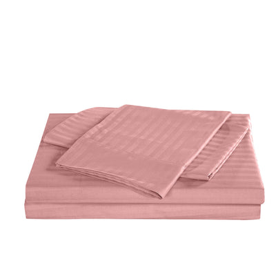 Royal Comfort Kensington 1200 Thread Count 100% Cotton Stripe Quilt Cover Set - King - Desert Rose Payday Deals