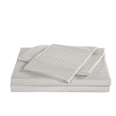 Royal Comfort Kensington 1200 Thread Count 100% Cotton Stripe Quilt Cover Set - Queen - Grey