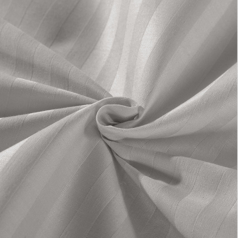 Royal Comfort Kensington 1200 Thread Count 100% Cotton Stripe Quilt Cover Set - Queen - Grey Payday Deals