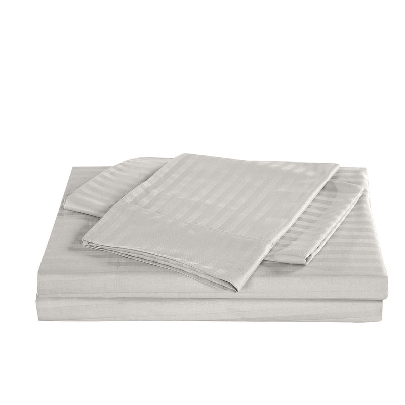 Royal Comfort Kensington 1200 Thread Count 100% Cotton Stripe Quilt Cover Set - Super King - Grey Payday Deals
