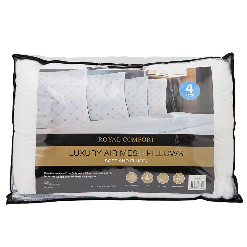 Royal Comfort Luxury Air Mesh Pillows 4 Pack Hotel Quality Checked Ultra Comfort Payday Deals