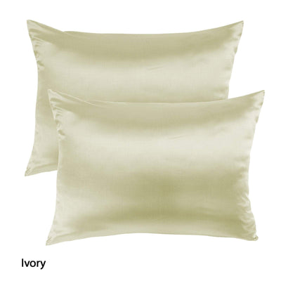 Royal Comfort Mulberry Soft Silk Hypoallergenic Pillowcase Twin Pack 51 x 76cm 51 x 76 cm Ivory Payday Deals