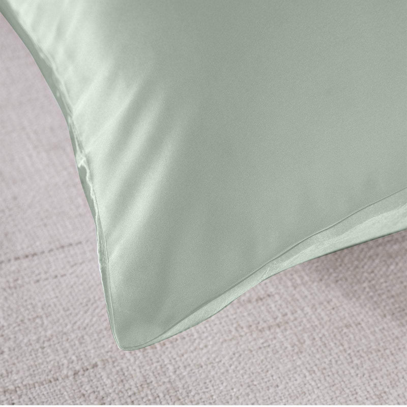 Royal Comfort Mulberry Soft Silk Hypoallergenic Pillowcase Twin Pack 51 x 76cm 51 x 76 cm Sage Payday Deals