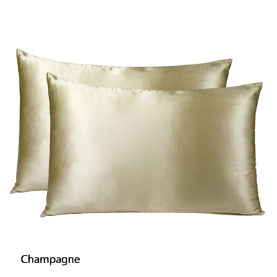 Royal Comfort Mulberry Soft Silk Hypoallergenic Pillowcase Twin Pack 51 x 76cm Champagne 76 cm Payday Deals