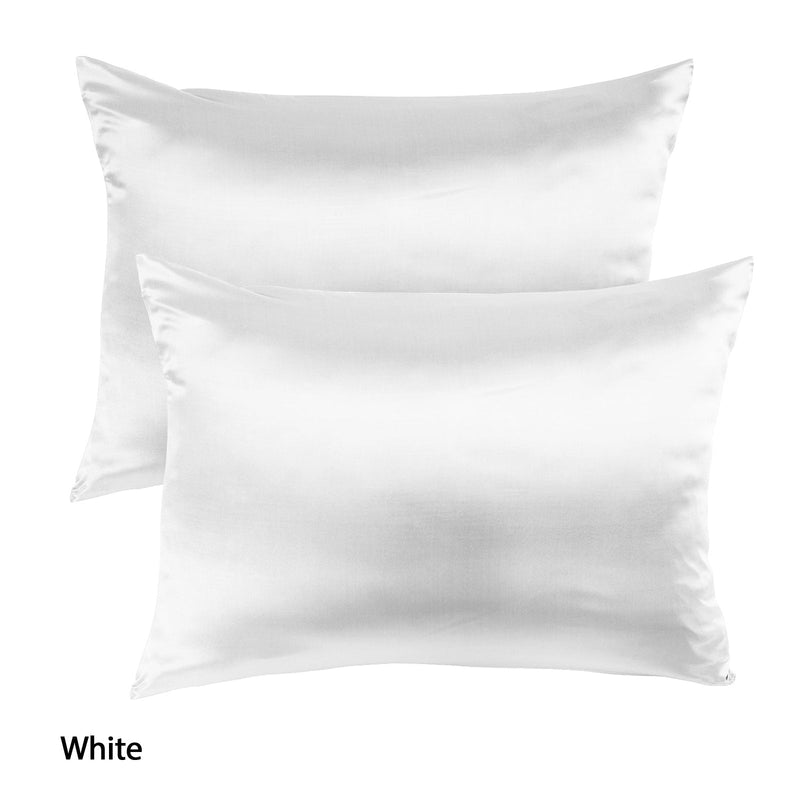 Royal Comfort Mulberry Soft Silk Hypoallergenic Pillowcase Twin Pack 51 x 76cm White 76 cm Payday Deals