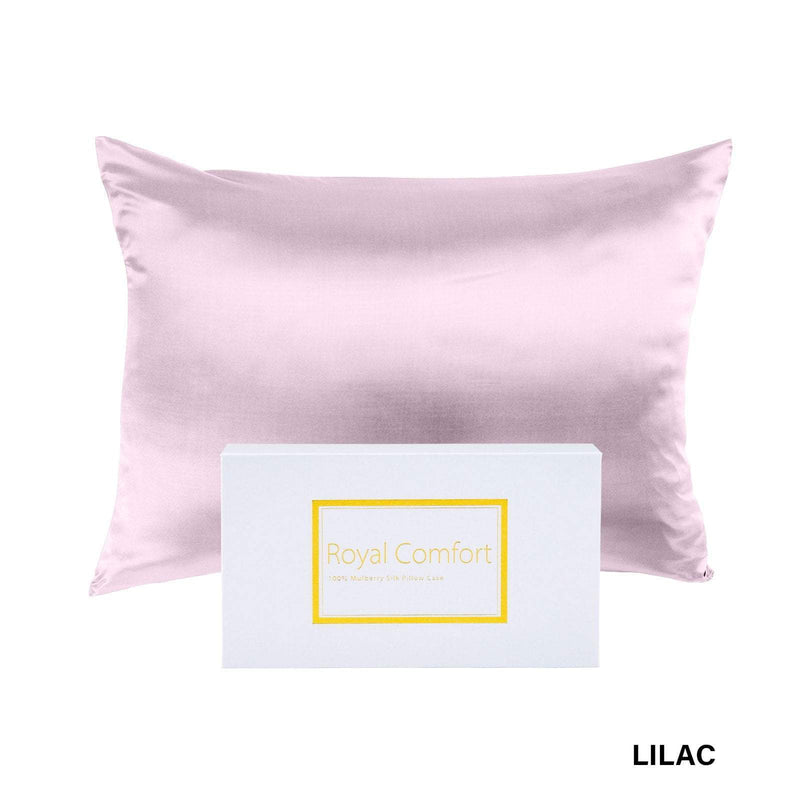 Royal Comfort Pure Silk Pillow Case 100% Mulberry Silk Hypoallergenic Pillowcase 51 x 76 cm Lilac Payday Deals