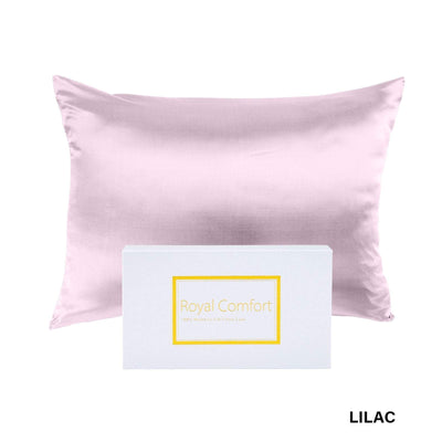 Royal Comfort Pure Silk Pillow Case 100% Mulberry Silk Hypoallergenic Pillowcase - Lilac Payday Deals