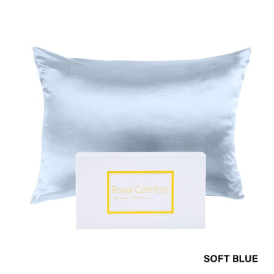 Royal Comfort Pure Silk Pillow Case 100% Mulberry Silk Hypoallergenic Pillowcase - Soft Blue Payday Deals