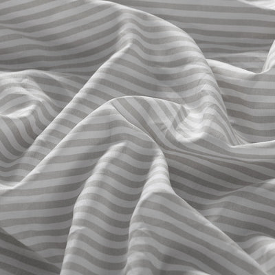 Royal Comfort Stripes Linen Blend Sheet Set Bedding Luxury Breathable Ultra Soft Grey King Payday Deals