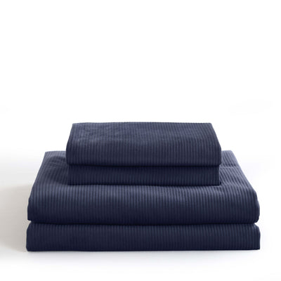 Royal Comfort Velvet Corduroy Quilt Cover Set Super Soft Luxurious Warmth - King - Navy Payday Deals