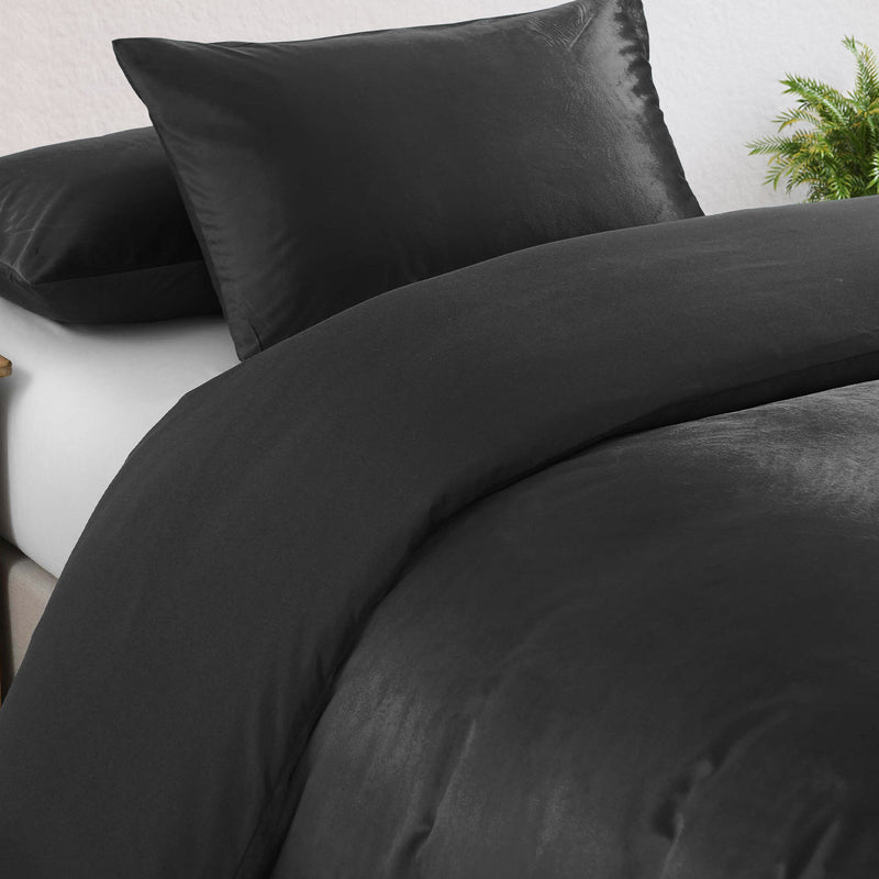 Royal Comfort Velvet Quilt Cover Set Super Soft Luxurious Warmth - Queen - Charcoal Payday Deals