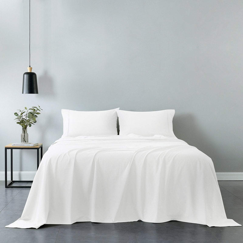 Royal Comfort Vintage Washed 100% Cotton Sheet Set Queen - White Payday Deals