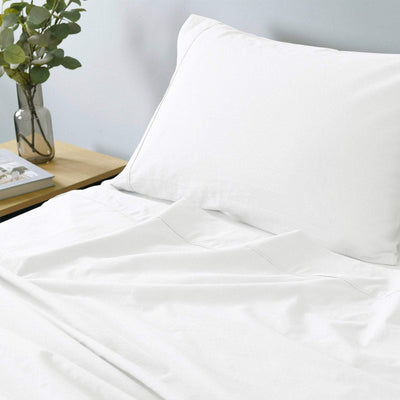 Royal Comfort Vintage Washed 100% Cotton Sheet Set Queen - White Payday Deals