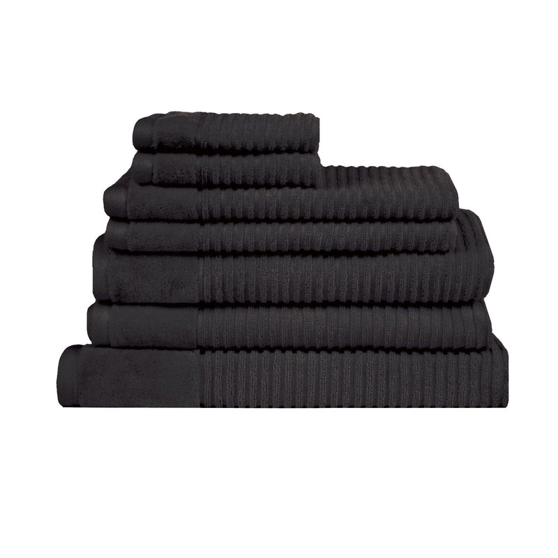 Royal Excellency 7 Piece Cotton Bath Towel Set - Black Payday Deals