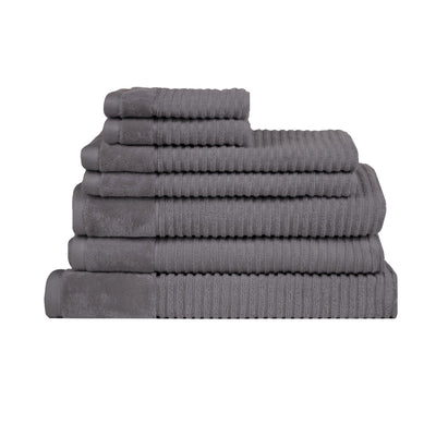 Royal Excellency 7 Piece Cotton Bath Towel Set - Charcoal