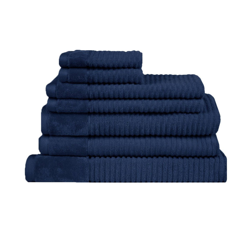 Royal Excellency 7 Piece Cotton Bath Towel Set - Navy Payday Deals