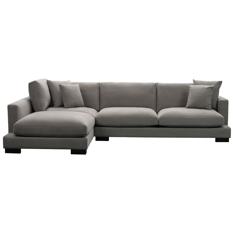 Royalty 3 Seater Sofa Fabric Uplholstered Left Chaise Lounge Couch - Grey Payday Deals