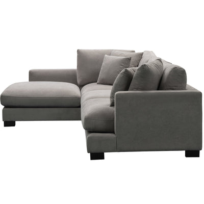 Royalty 3 Seater Sofa Fabric Uplholstered Left Chaise Lounge Couch - Grey Payday Deals