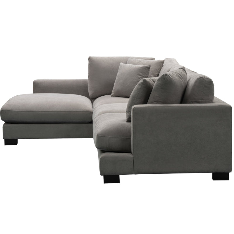 Royalty 3 Seater Sofa Fabric Uplholstered Left Chaise Lounge Couch - Grey Payday Deals