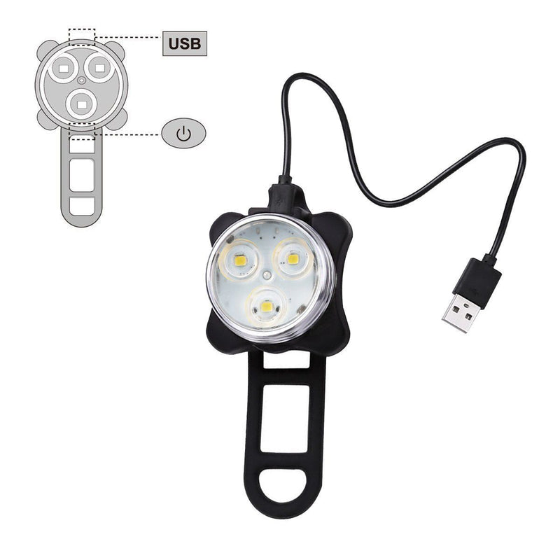 Waterproof Bicycle Bike Lights Front Rear Tail Light Lamp USB Rechargeable IPX4 - Payday Deals