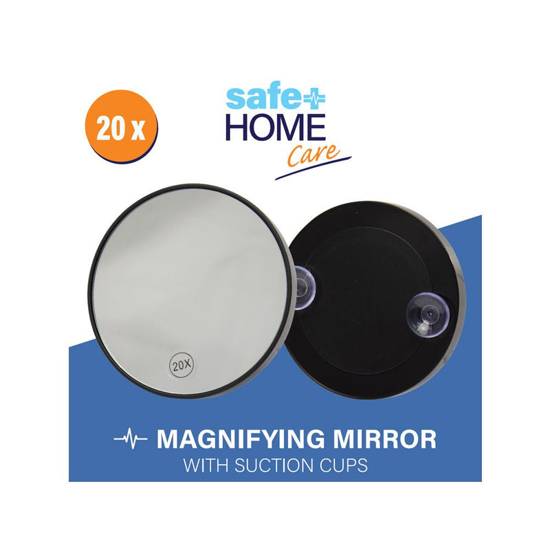 Safe Home Care 20x Magnifying Mirror Glass with Suction Cups 10mm x 88mm Payday Deals