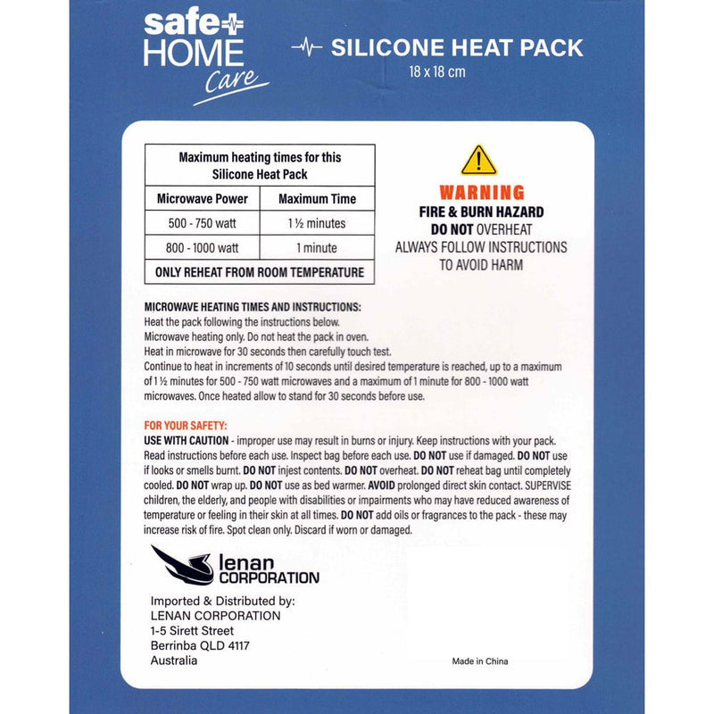 Safe Home Care Blue Soft Silicone Heat Pack 18 x 18cm Payday Deals