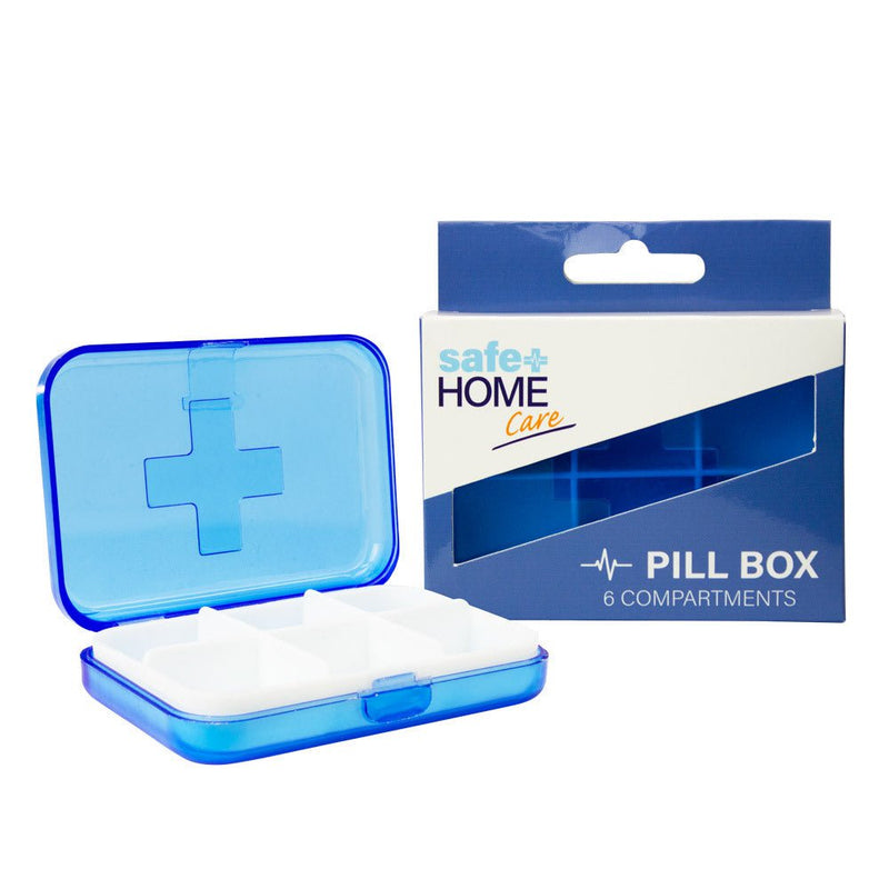 Safe Home Care Pill Box 6 Compartment 9 x 6.5 x 2cm Payday Deals