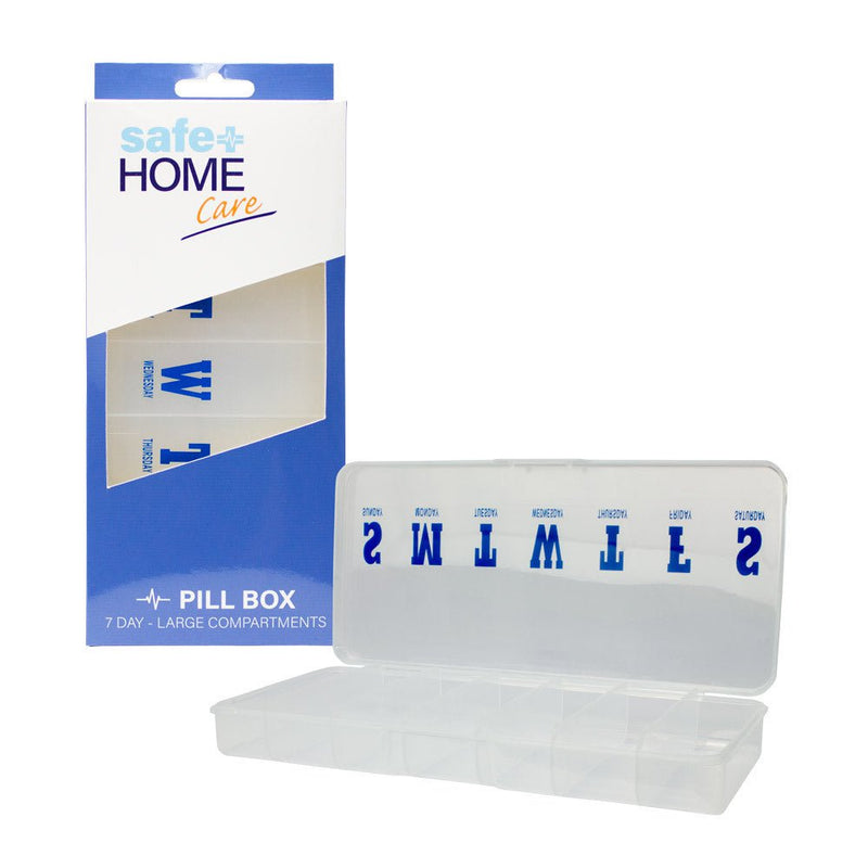 Safe Home Care Pill Box Organiser 7 Day Large Compartments 21 x 9.5 x 3cm Payday Deals