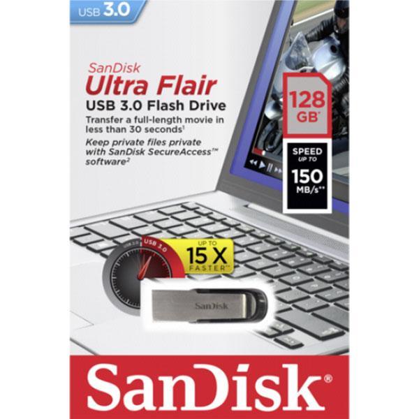 SANDISK 128GB CZ73 ULTRA FLAIR USB 3.0 FLASH DRIVE upto 150MB/s Payday Deals