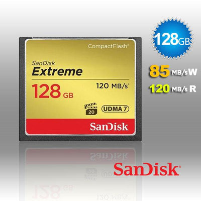 SanDisk 128GB Extreme CompactFlash Card with (write) 85MB/s and (Read)120MB/s - SDCFXSB-128G Payday Deals