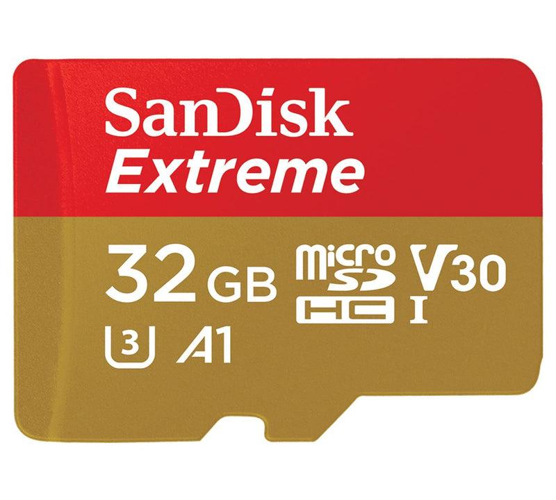 SANDISK 32GB Extreme microSD SDHC SQXAF V30 U3 C10 A1 UHS-1 100MB/s R 60MB/s W 4x6 SD Adaptor Android Smartphone Action Camera Drones Payday Deals