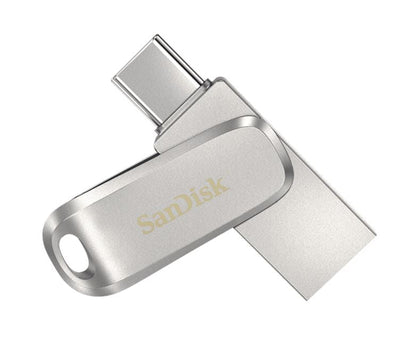 SANDISK 32GB Ultra Dual Drive Luxe USB-C & USB-A Flash Drive Memory Stick 150MB/s USB3.1 Type-C Swivel for Android Smartphones Tablets Macs PCs