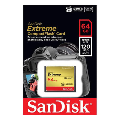 SanDisk 64GB Extreme CompactFlash Card with (write) 85MB/s and (Read)120MB/s - SDCFXSB-64G Payday Deals
