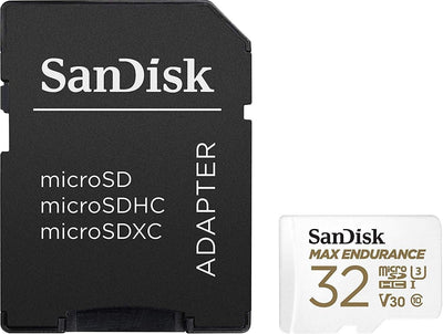 Sandisk Max Endurance Microsdhc Card SQQVR 32G (15 000 HRS) UHS-I C10 U3 V30 100MB/S R 40MB/S W SD Adaptor SDSQQVR-032G-GN6IA Payday Deals