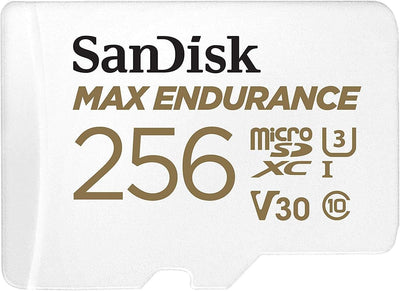 Sandisk Max Endurance Microsdxc Card SQQVR 256G (120 000 HRS) UHS-I C10 U3 V30 100MB/S R 40MB/S W SD Adaptor SDSQQVR-256G-GN6IA Payday Deals